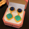 Wholesale Plastic Resin Heart Shaped Midancient Style Long Exaggerated Light Luxury Women's Earrings With Electroplating