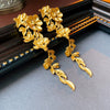 Wholesale Plastic Resin Heart Shaped Midancient Style Long Exaggerated Light Luxury Women's Earrings With Electroplating