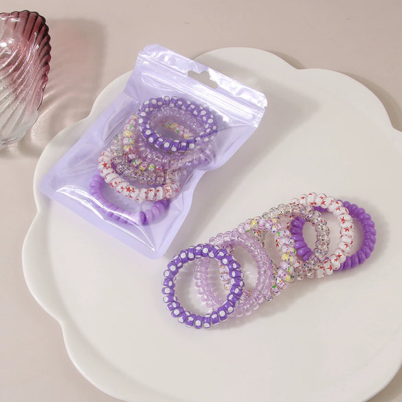 Wholesale Plastic Resin High Elastic Dopamine Candy Color Hair Bands With Baking Varnish Treatment