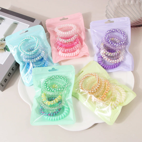 Wholesale Plastic Resin High Elastic Dopamine Candy Color Hair Bands With Baking Varnish Treatment