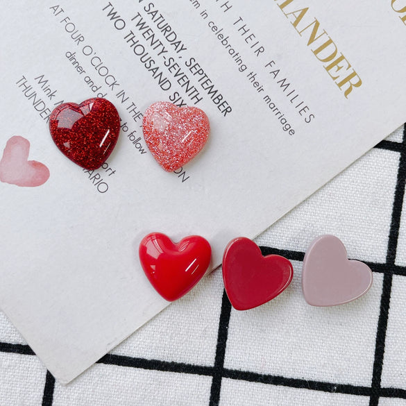 Wholesale Plastic Resin Love Sequins Peach Heart Convex Diy Accessories