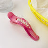 Wholesale Plastic Resin Marble Pattern Heart Shape Handmade Girl's Side Hairpin Horizontal Clip Duckbill Clip