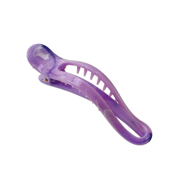 Wholesale Plastic Resin Marble Pattern Heart Shape Handmade Girl's Side Hairpin Horizontal Clip Duckbill Clip