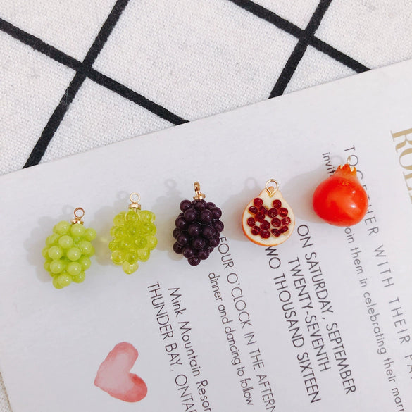 Wholesale Plastic Resin Mini Fruit Shape Pendant Jewelry Accessories
