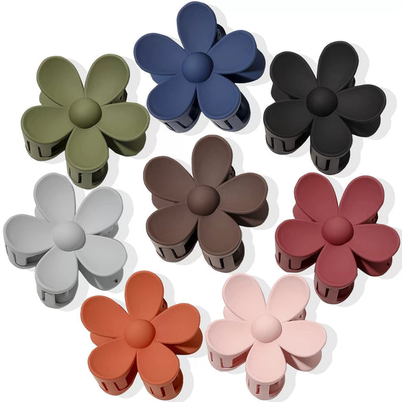 Wholesale Plastic Resin Petal Flower Hair Clips For Women Fashion Ol Style With Baking Paint Treatment