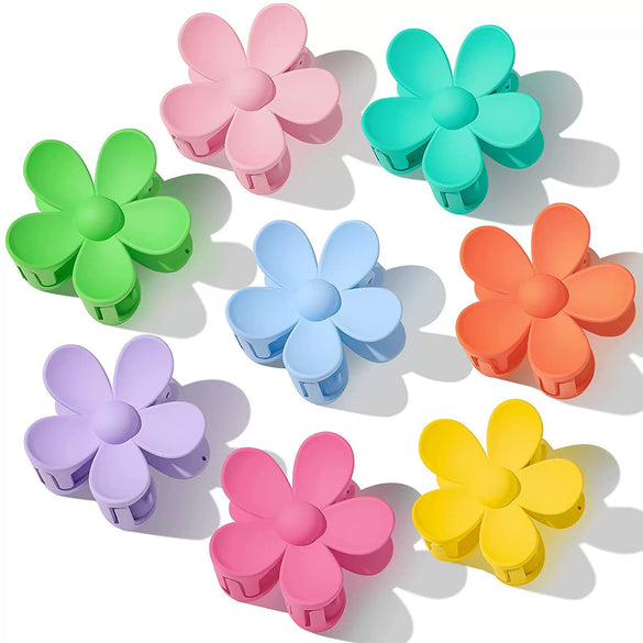 Wholesale Plastic Resin Petal Flower Hair Clips For Women Fashion Ol Style With Baking Paint Treatment