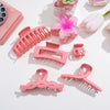 Wholesale Plastic Resin Plumeria Baking Paint Style Women's Hair Accessories Shark Clip Set