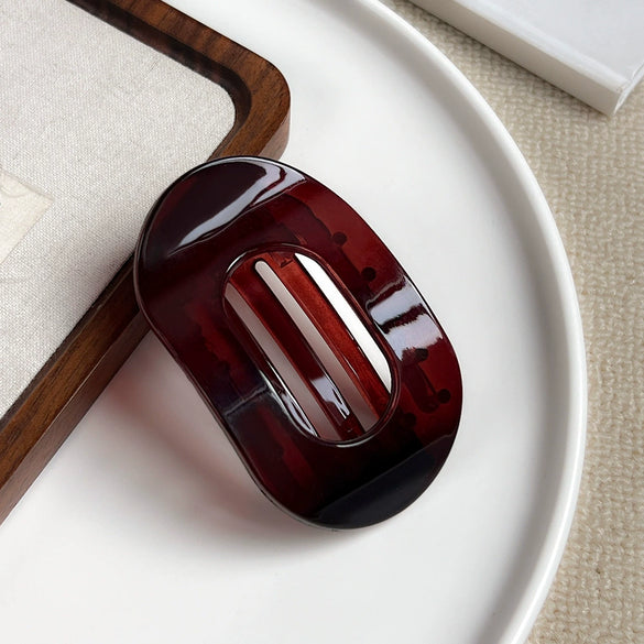 Wholesale Plastic Resin Simple Geometric Oval Duckbill Hair Clip With Baking Paint