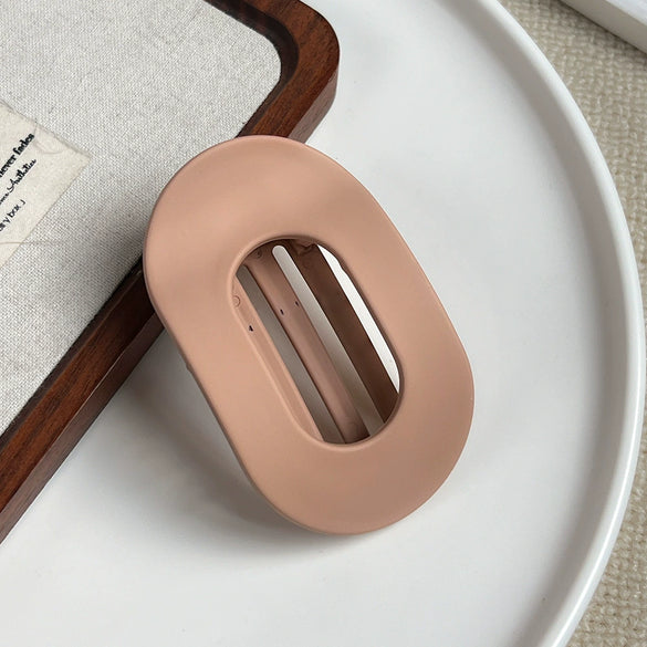Wholesale Plastic Resin Simple Geometric Oval Duckbill Hair Clip With Baking Paint