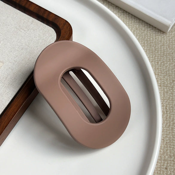 Wholesale Plastic Resin Simple Geometric Oval Duckbill Hair Clip With Baking Paint
