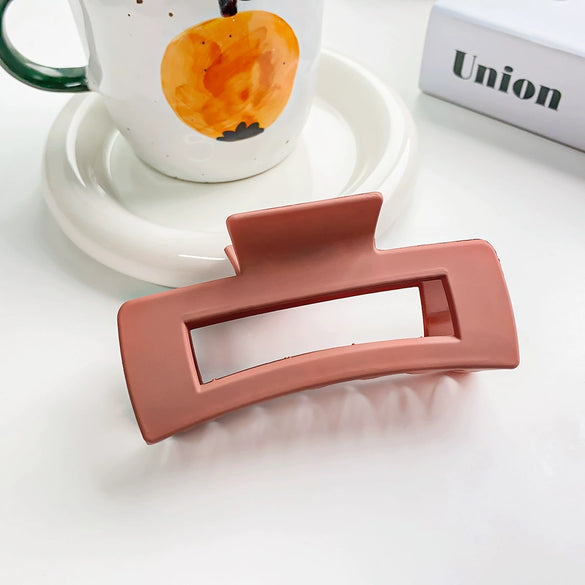 Wholesale Plastic Resin Simple Retro Hollow Square Handmade Women's Hair Grip Hair Accessories