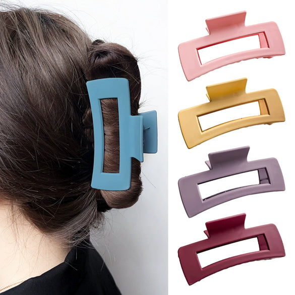 Wholesale Plastic Resin Simple Retro Hollow Square Handmade Women's Hair Grip Hair Accessories
