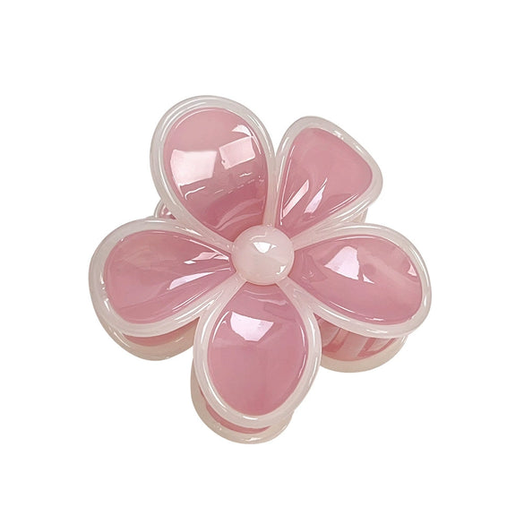 Wholesale Plastic Resin Small Fresh Frangipani Baking Paint Hair Clip For Girls