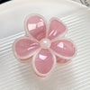 Wholesale Plastic Resin Small Fresh Frangipani Baking Paint Hair Clip For Girls