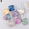 Wholesale Plastic Resin Square Asymmetrical Concave And Convex Water Ripple Sparkling Earring Patch Mobile Phone Case Accessories