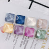 Wholesale Plastic Resin Square Asymmetrical Concave And Convex Water Ripple Sparkling Earring Patch Mobile Phone Case Accessories