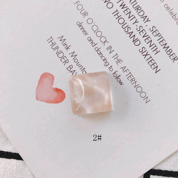 Wholesale Plastic Resin Square Asymmetrical Concave And Convex Water Ripple Sparkling Earring Patch Mobile Phone Case Accessories