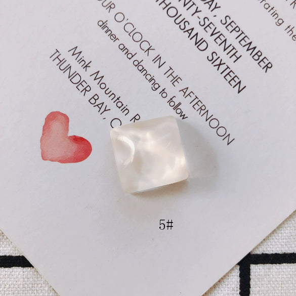 Wholesale Plastic Resin Square Asymmetrical Concave And Convex Water Ripple Sparkling Earring Patch Mobile Phone Case Accessories