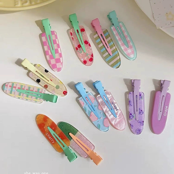 Wholesale Plastic Resin Sweet Handmade Women's Duckbill Hairpin For Front Broken Hair