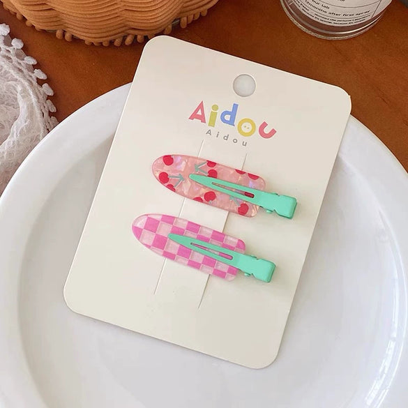 Wholesale Plastic Resin Sweet Handmade Women's Duckbill Hairpin For Front Broken Hair