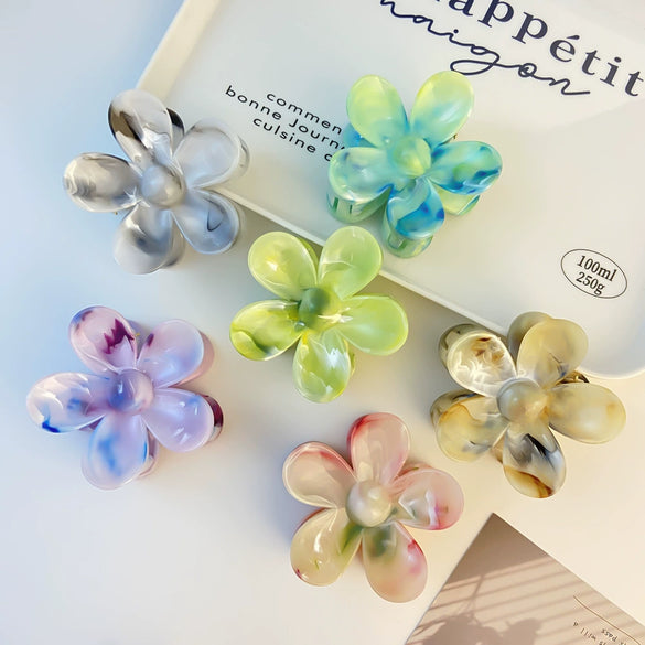 Wholesale Plastic Resin Sweet Plant Flower Handmade Hair Shark Clip
