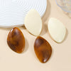 Wholesale Plastic Resin Women's Geometric Stamping Pebble Shape Fashion Earrings
