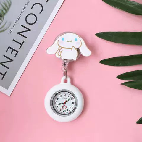 Wholesale Plastic Retractable Nurse Watch Cartoon Style Round Dial Luminous