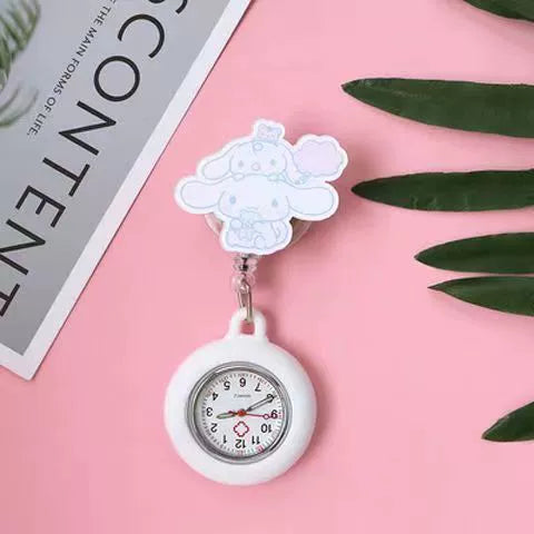 Wholesale Plastic Retractable Nurse Watch Cartoon Style Round Dial Luminous