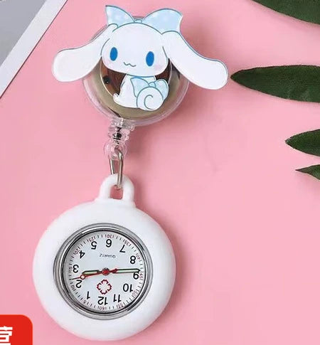 Wholesale Plastic Retractable Nurse Watch Cartoon Style Round Dial Luminous