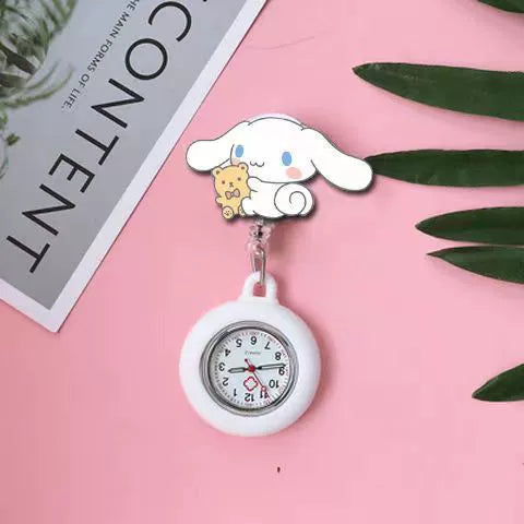 Wholesale Plastic Retractable Nurse Watch Cartoon Style Round Dial Luminous