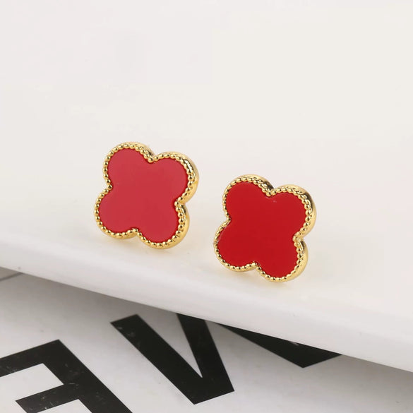 Wholesale Plastic Shell Volcanic Lava Rock Retro 3 Piece Set For Ladies Copper 18K Gold Plated With Plant Flower Pattern Electroplated