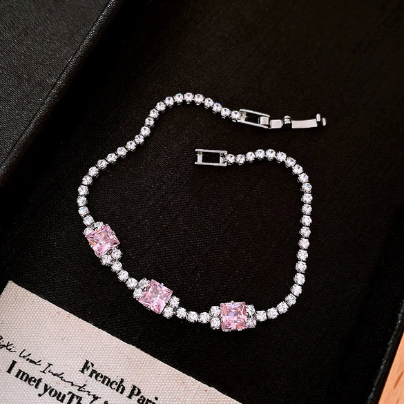 Wholesale Plastic Zircon Horseshoe Buckle Geometric Minimalist Bracelet