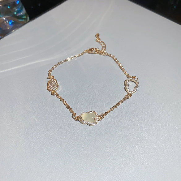 Wholesale Plastic Zircon Horseshoe Buckle Geometric Minimalist Bracelet