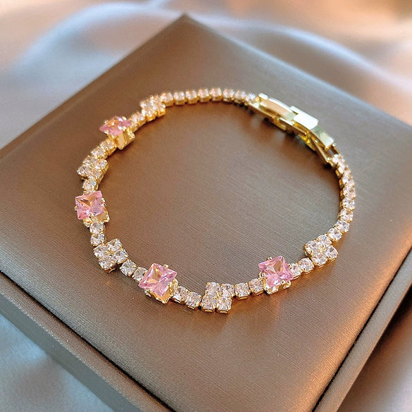 Wholesale Plastic Zircon Horseshoe Buckle Geometric Minimalist Bracelet