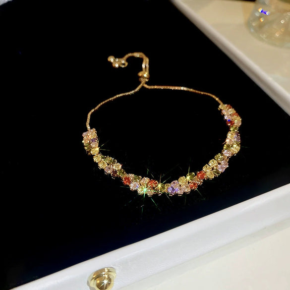 Wholesale Plastic Zircon Horseshoe Buckle Geometric Minimalist Bracelet