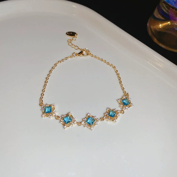 Wholesale Plastic Zircon Horseshoe Buckle Geometric Minimalist Bracelet