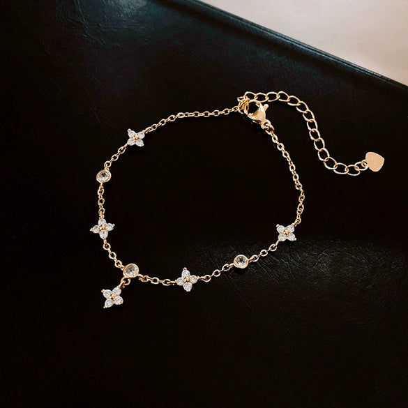 Wholesale Plastic Zircon Horseshoe Buckle Geometric Minimalist Bracelet