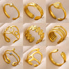 Wholesale Plated Stainless Steel Geometric Multi Layer Open Irregular Ring For Women And Unisex