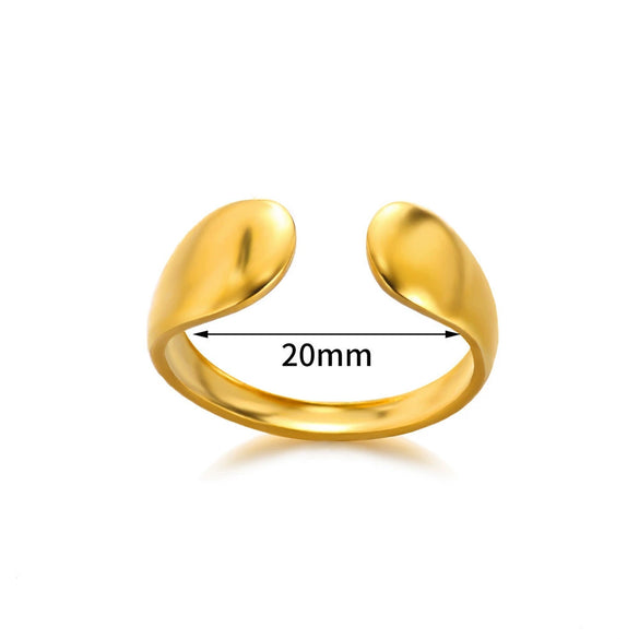 Wholesale Plated Stainless Steel Geometric Multi Layer Open Irregular Ring For Women And Unisex