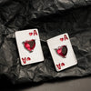 Wholesale Playing Card Earrings Copper Inlaid Heart Rhinestone Geometric Electroplating For Women