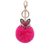 Wholesale Plush Alloy Fox Head Fur Ball Bag Pendant Key Chain