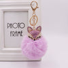 Wholesale Plush Alloy Fox Head Fur Ball Bag Pendant Key Chain