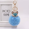 Wholesale Plush Alloy Fox Head Fur Ball Bag Pendant Key Chain
