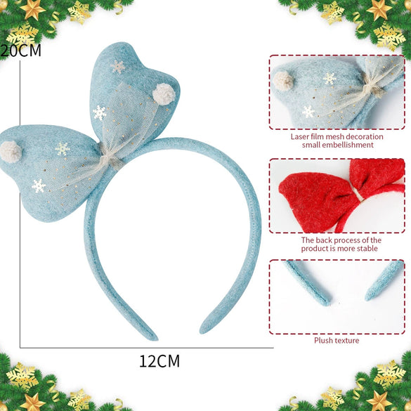 Wholesale Plush And Cloth Christmas Bow Headband Semimanual Semimechanical Hair Accessories