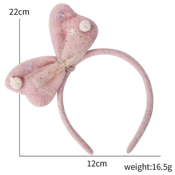 Wholesale Plush And Cloth Christmas Bow Headband Semimanual Semimechanical Hair Accessories