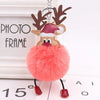 Wholesale Plush Fawn Fur Ball Elk Christmas Keychain Bag Pendant