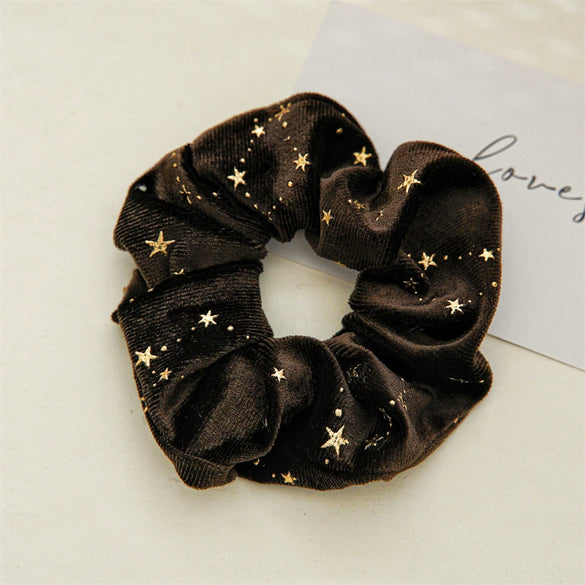 Wholesale Plush Flannel Handmade Star Shaped High Elastic Hair Rings For Autumn And Winter