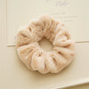 Wholesale Plush Hair Accessories For Women Handmade Rabbit Fur And Fabric Hair Rings Hair Flowers