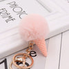 Wholesale Plush Imitation Rex Rabbit Fur Ice Cream Cone Key Chain Pendant