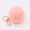 Wholesale Plush Imitation Rex Rabbit Fur Unicorn Ball Keychain Pendant